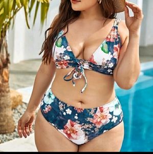 Floral High Waisted Bikini